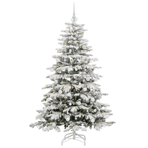 vidaXL Artificial Hinged Christmas Tree White 180 cm PE and PVC