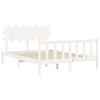 vidaXL Bed Frame without Mattress White King Size Solid Wood Pine