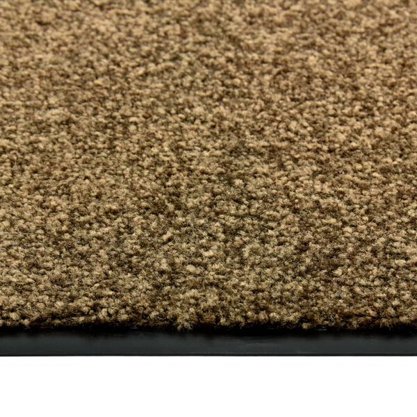 vidaXL Doormat Washable Brown 60x90 cm