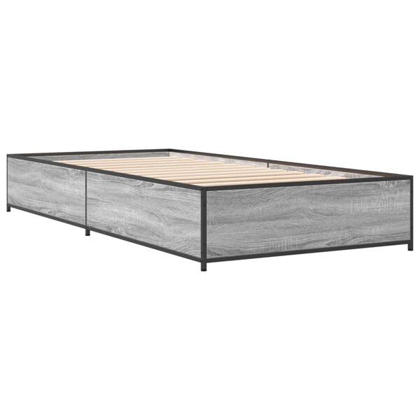 vidaXL Bed Frame without Mattress Grey Sonoma 90x190 cm Single