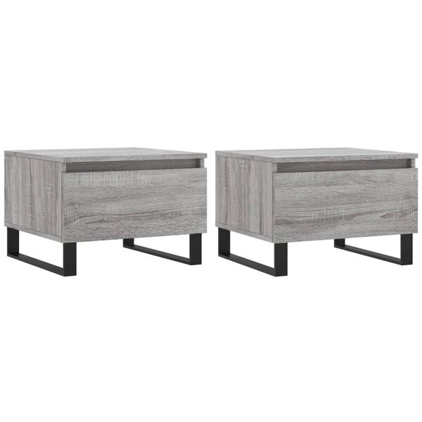 vidaXL Coffee Tables 2 pcs Grey Sonoma 50x46x35 cm Engineered Wood