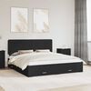 vidaXL Bed Frame with Headboard Black 200 x 200 cm Engineered Wood