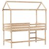 vidaXL Loft Bed with Ladder and Roof without Mattress 90x190 cm Single