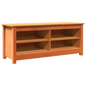 vidaXL Storage Bench 110 x 38 x 45.5 cm Solid Pine Wood Wax Brown