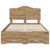vidaXL Bed Frame with Drawer Artisan Oak 120 x 200 cm Engineered Wood
