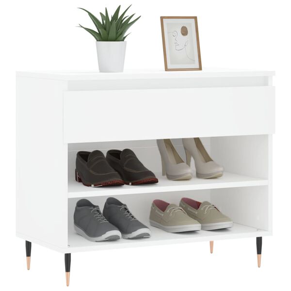 vidaXL Shoe Cabinet White 70x36x60 cm Engineered Wood