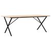 vidaXL Dining Table X-Frame 200x100x75.5 cm Solid Wood Pine and Steel