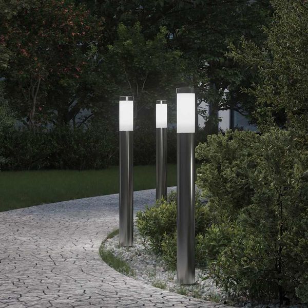 vidaXL Bollard Lights 3pcs 80 cm Stainless Steel IP44