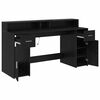 vidaXL Desk with Drawer Black oak 160 x 55 x 91 cm Engineered wood