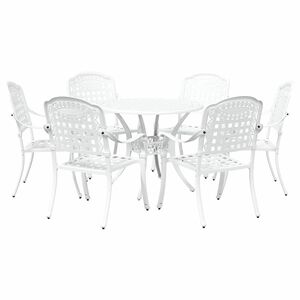 vidaXL Garden Dining Set 7 pcs White Aluminium