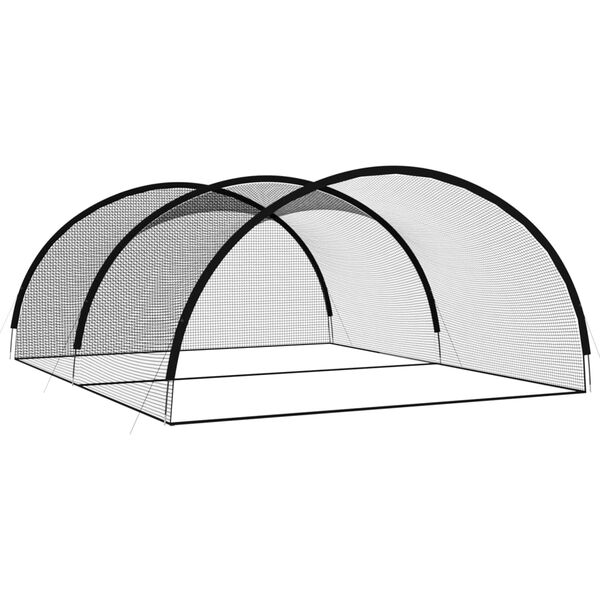 vidaXL Baseball Batting Cage Net Black 600x400x250 cm Polyester