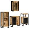 vidaXL Bathroom Furniture Set with Shelf 4 pcs Brown Soild Mango Wood