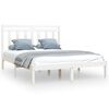 vidaXL Bed Frame without Mattress White 135x190 cm Solid Wood