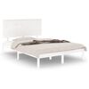 vidaXL Bed Frame | White | Solid Pine Wood, Plywood | Small Double | Sturdy