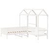 vidaXL Day Bed and Bench Set with Roof without Mattress White 90x190 cm Single