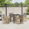 vidaXL Garden Dining Set 5 pcs Beige Poly Rattan