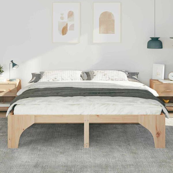 vidaXL Bed Frame Brown 180 x 200 cm Solid Pine Wood