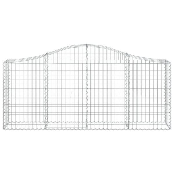 vidaXL Arched Gabion Baskets 7 pcs 200x30x80/100 cm Galvanised Iron