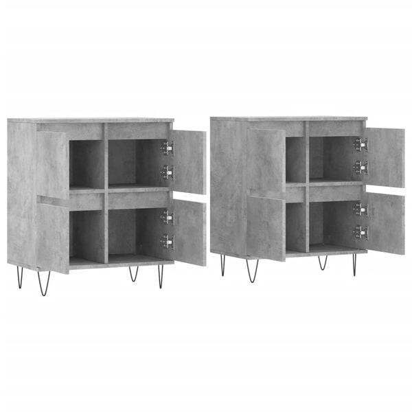 vidaXL Sideboards 2 pcs Concrete Grey Engineered Wood