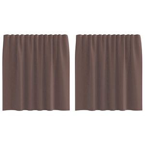 vidaXL Voile Curtains with Rod Pockets 2 pcs Brown