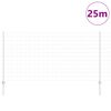 vidaXL Fence with Post Silver 1.2 x 25 m Steel