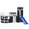 vidaXL Kids' Loft Bed with Tower without Mattress White&Black 90x200cm