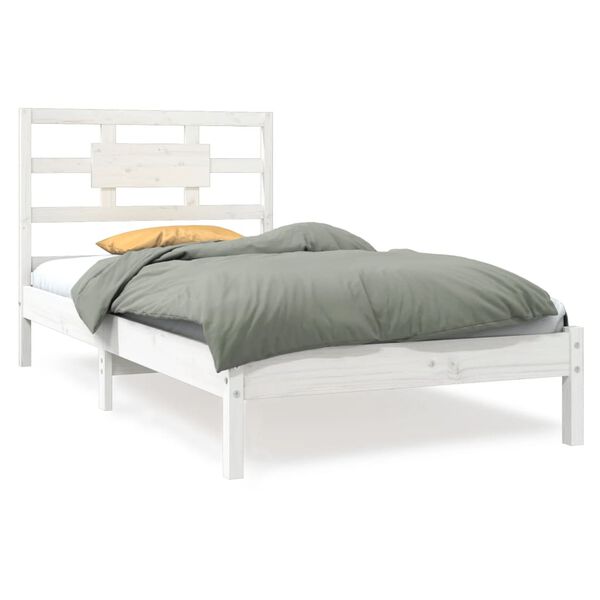 vidaXL Bed Frame without Mattress White 90x200 cm Solid Wood