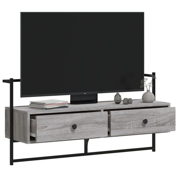 vidaXL TV Cabinet Wall-mounted Grey Sonoma 100.5x30x51 cm Engineered Wood