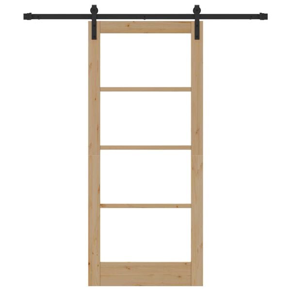 vidaXL Sliding Door ORKDAL Natural and Black 86 x 198.5 cm