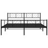 vidaXL Metal Bed Frame without Mattress with Footboard Black 180x200cm
