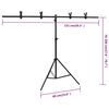 vidaXL T-Shape Background Stand Black 151x60x(70-200) cm