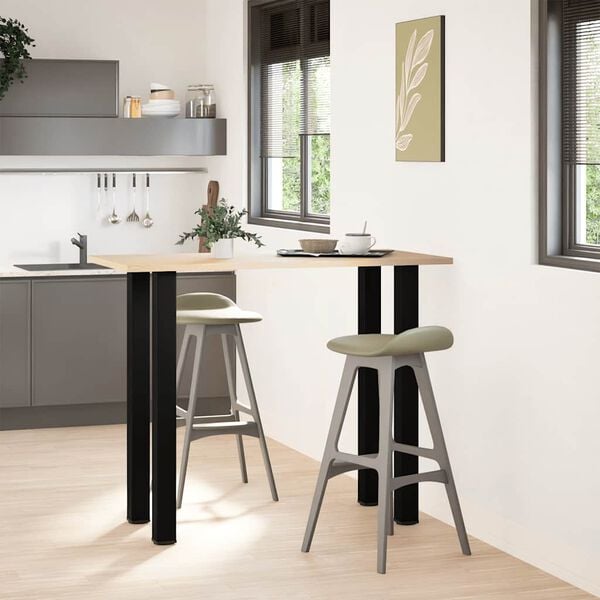 vidaXL Bar Table Legs 4 pcs Black 110-112 cm Steel