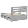 vidaXL Bed Frame Grey Sonoma 140 x 200 cm Solid Pine Wood