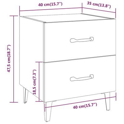vidaXL Bedside Cabinet Grey Sonoma 40x35x47.5 cm