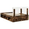 vidaXL Bed Frame Smoked Oak 120 x 190 cm Solid Pine Wood