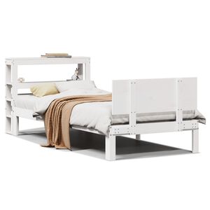vidaXL Bed Frame with Headboard without Mattress White 90x190 cm Single