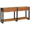 vidaXL Console Tables 2 pcs Brown 160 x 33 x 75 cm Solid Mango wood