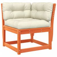 vidaXL Garden Sofa Corner with Cushions Wax Brown 73x73x78 cm Solid Wood Pine