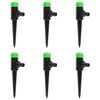 vidaXL Rotating Sprinklers 6 pcs Green and Black 3x6x19.5 cm ABS & PP