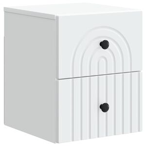 vidaXL Wall-Mounted Bedside Cabinet White 33 x 34.5 x 40 cm
