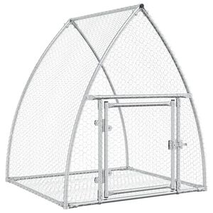 vidaXL Rabbit Hutch Silver 100x105x120 cm Galvanised Steel