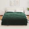 vidaXL Faux Rabbit Fur Blanket Dark Green 220 x 240 cm Polyester