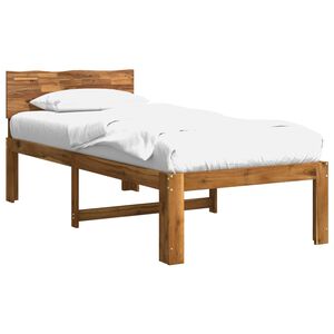 vidaXL Single Bed Frame with Headboard ROSTOCK Natural 90 x 200 cm