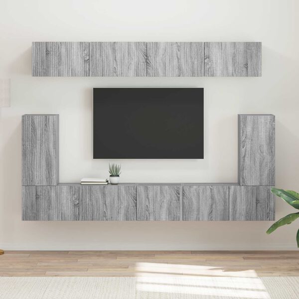 vidaXL TV Cabinet Set Wall-mounted 5 pcs Grey Sonoma Engineered Wood