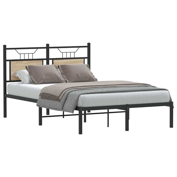 vidaXL Bed Frame without Mattress Sonoma Oak 120x200 cm Engineered Wood
