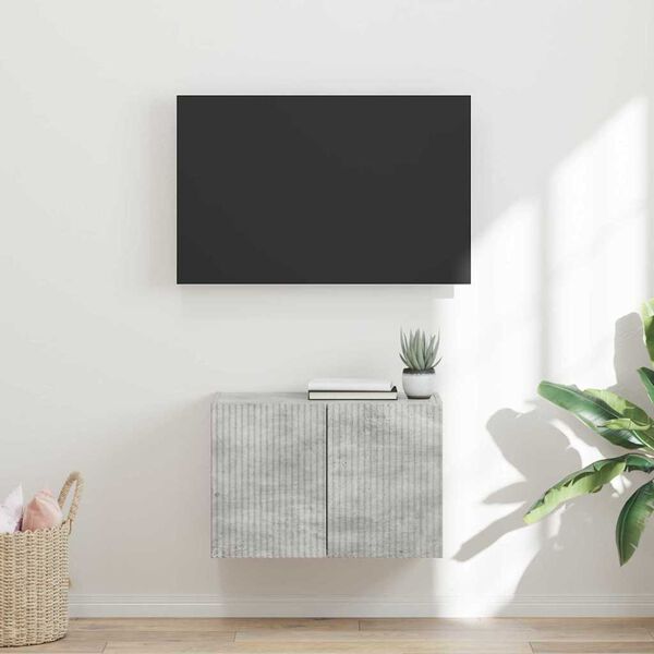vidaXL TV Wall Cabinet Concrete Grey 59.5 x 31 x 40 cm Engineered Wood