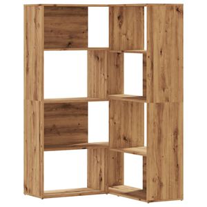 vidaXL Corner Bookcase 4-Tier Artisian Oak 85x85x140 cm Engineered Wood
