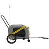vidaXL Pet Bike Trailer Yellow and Grey Oxford Fabric and Iron