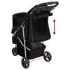 vidaXL Folding Dog Stroller Black 80x46x98 cm Oxford Fabric