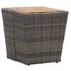 vidaXL Tea Table | Grey and natural wood | PE rattan, steel, solid acacia wood